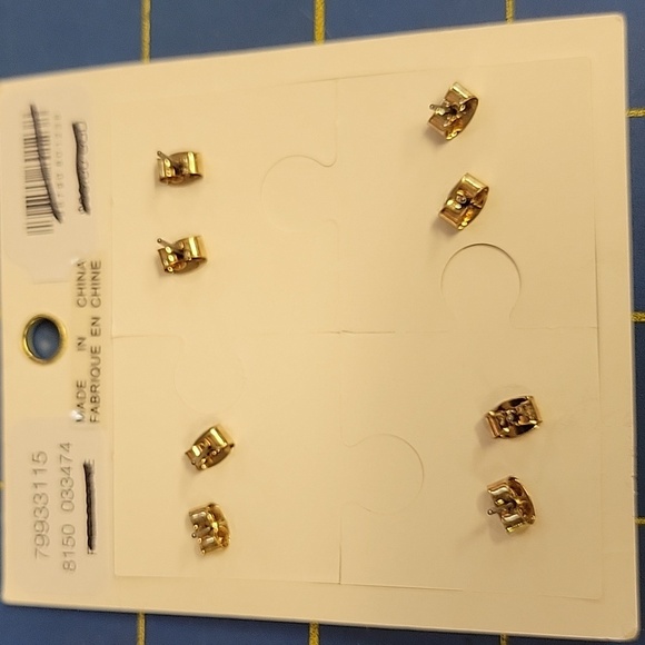 Free People Gold and Green Earring Set of 4 Pairs - Picture 2 of 6